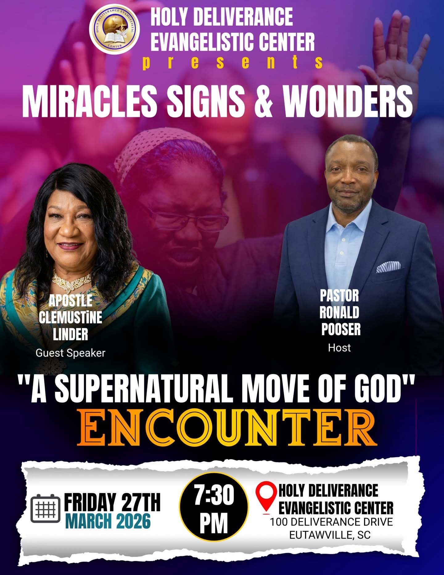 Miracles Signs and Wonders Encounter event flyer