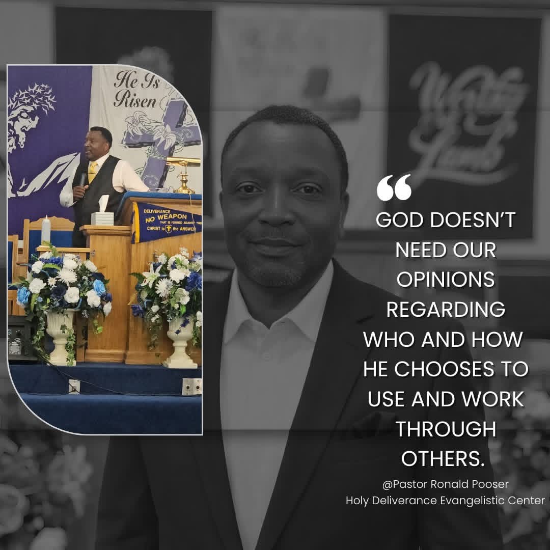 Quote graphic featuring Pastor Ronald Pooser of Holy Deliverance Evangelistic Center