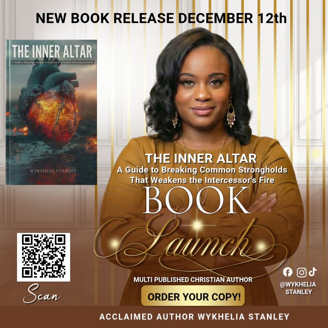 The Inner Altar book launch release promotional graphic for author Wykhelia Stanley