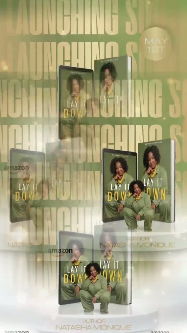 Lay It Down book launch promo video with animated book mockups