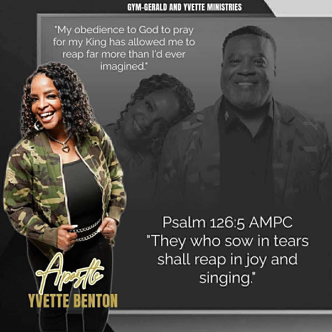 Psalm 126:5 quote graphic featuring Apostle Yvette Benton for GYM Ministries